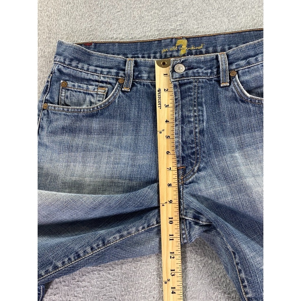 7 For All Mankind Relaxed Fit Mens Jeans Size 33x29 Medium Wash Fade *Hemmed* - Picture 8 of 13